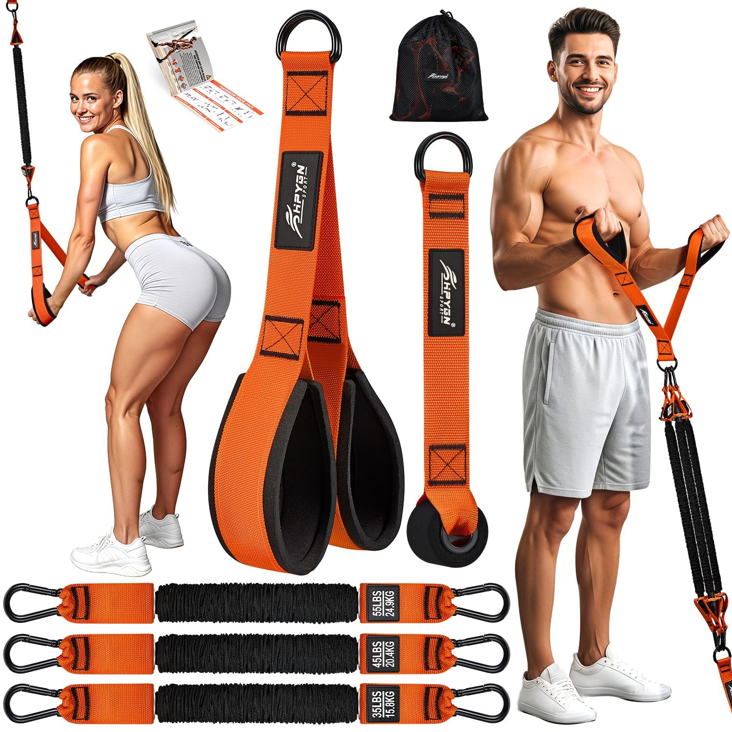 Resistance Bands Training for Arms, Biceps, Triceps, Back, Abs, Shoulders, He...