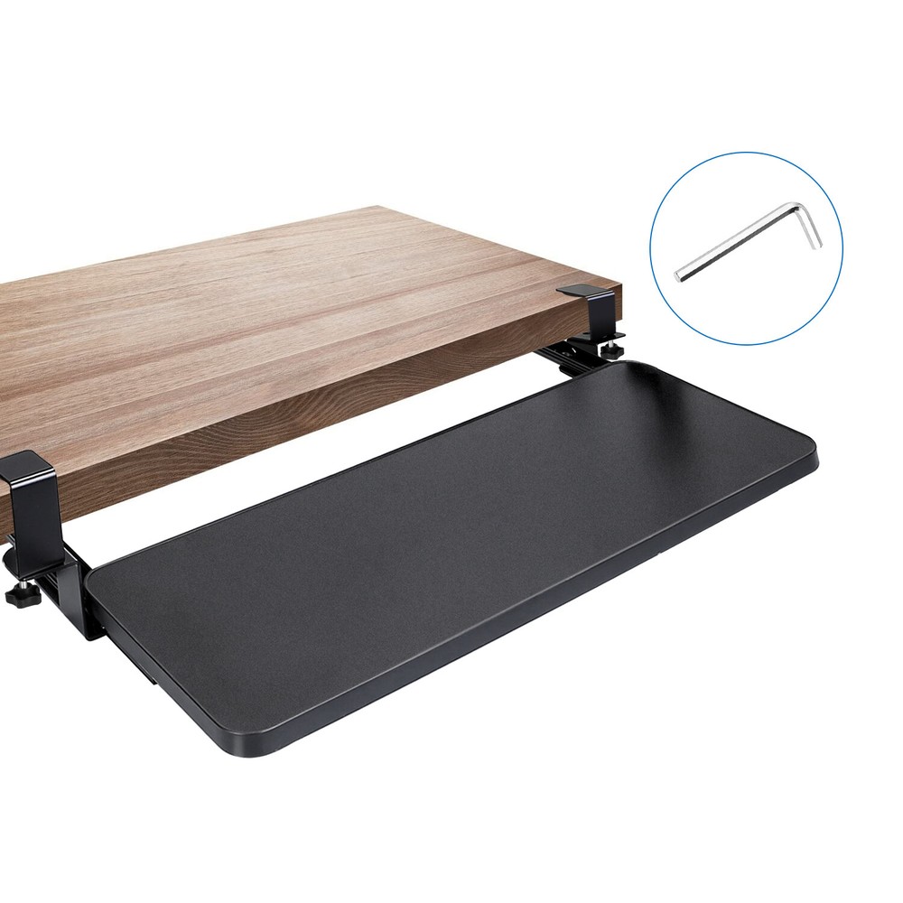 Under-Desk Keyboard Tray, Adjustable for Height & Tilt, Spacious Surface