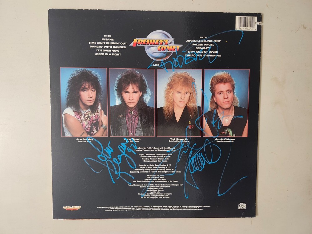 Ace Frehley Comet Signed Second Sighting Album Cover Regan Howarth Oldaker NICE!