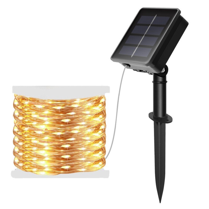 Twin Pack Decoration LED Solar String Lights Copper Wire Outdoor Deck Waterproof