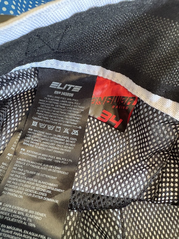 Answer elite riding gear Lrg 34