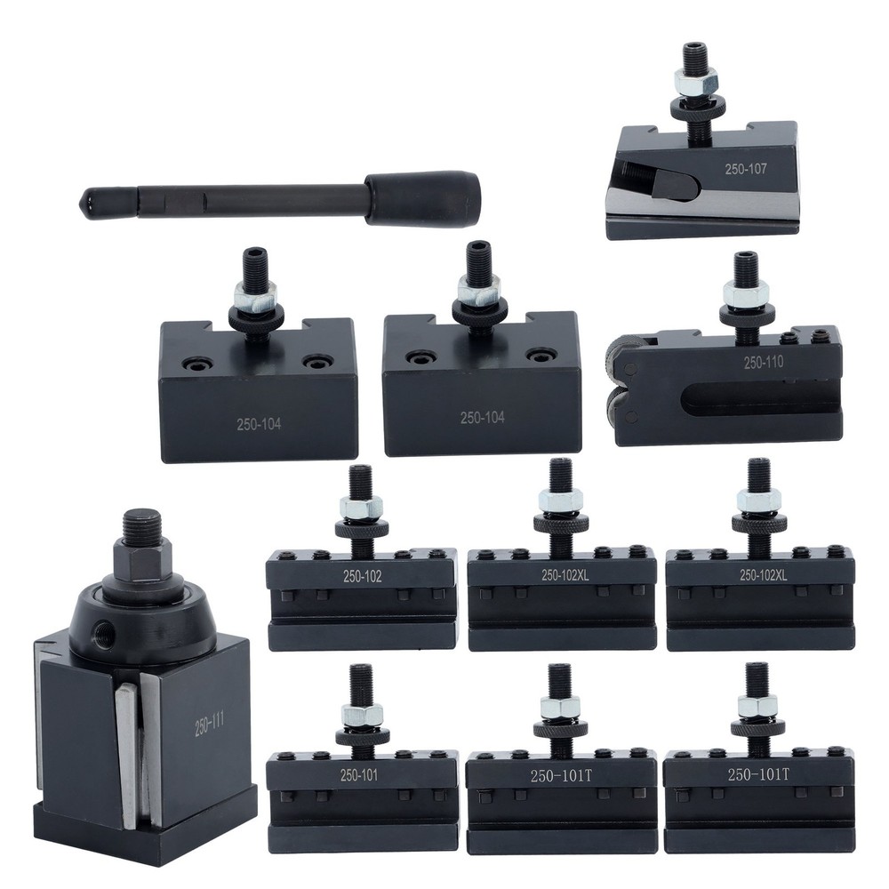 AXA 250-111 Wedge Type Tool Post Tool Holder Set 11 Pack Lathe 6-12"
