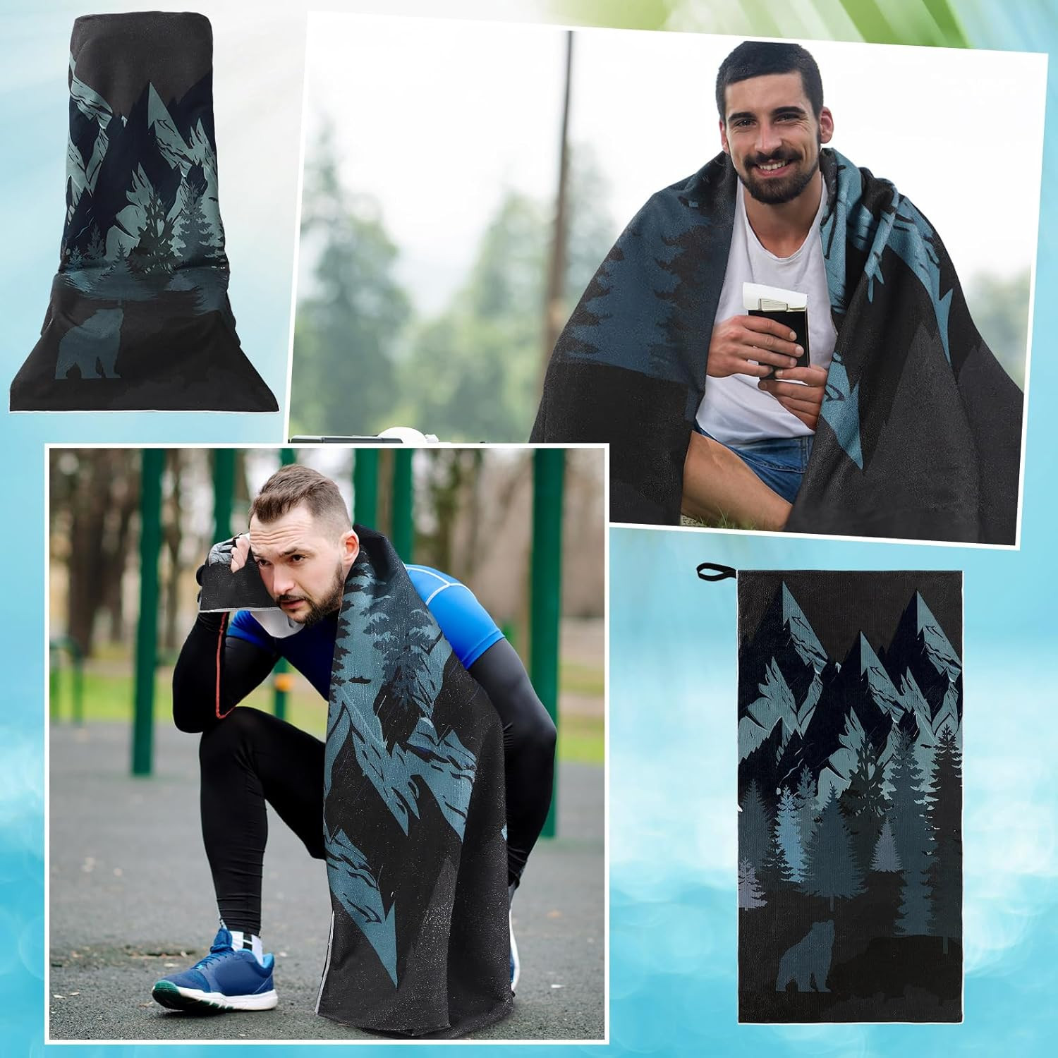 1 Pack Car Seat Towel Covers Athletic Running Towel Performance Microfiber Post