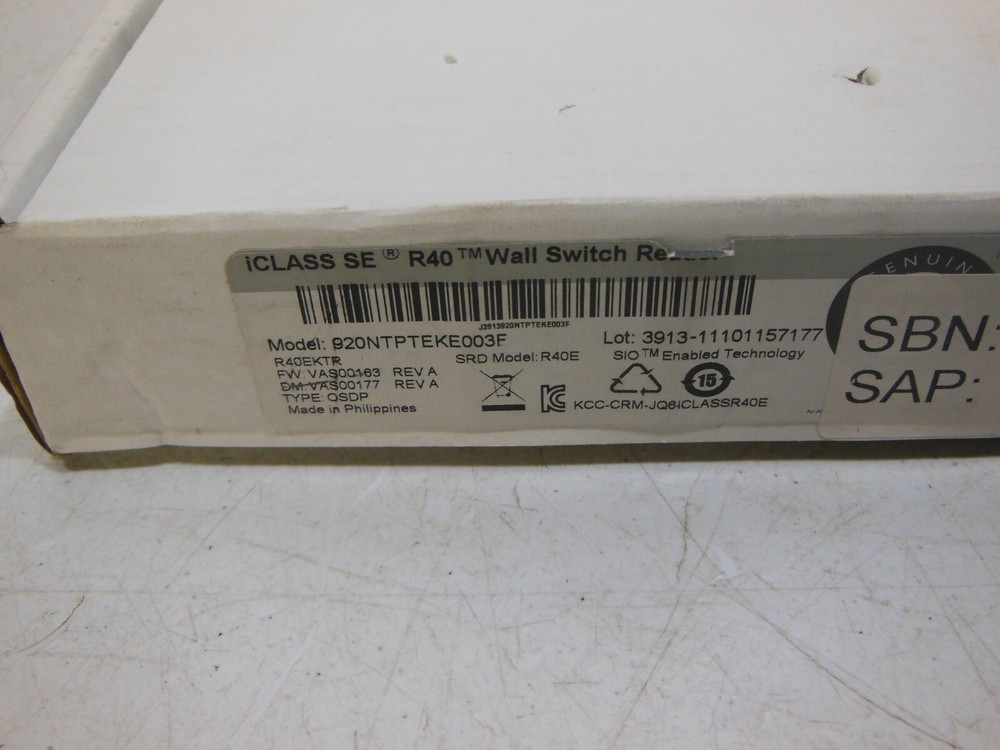 HID 920NTPTEKE003F iCLASS SE R40E Wall Switch Card Reader - New