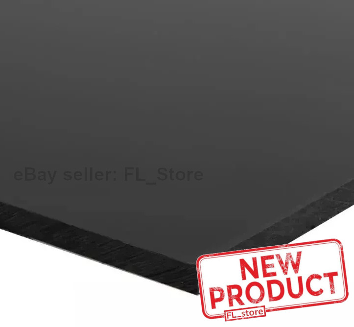 High Density Plastic Sheet Polyethylene Black 1/4" Thick x 24" L X 12 in W HDPE