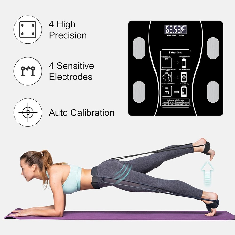 Digital Body Weight Scale High Precision with Backlit Display Bluetooth Bathroom