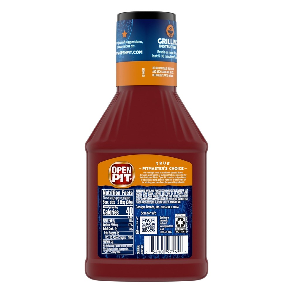 Open Pit Original Barbecue Sauce, Blue Label 18oz (6 Pack)