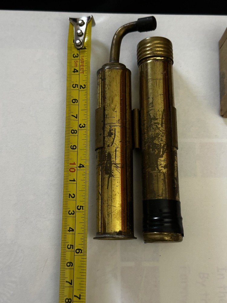 ANTIQUE LENK BRASS AUTOMATIC BLOW TORCH NO. 24 WITH BOX & INSTRUCTIONS -UNTESTED