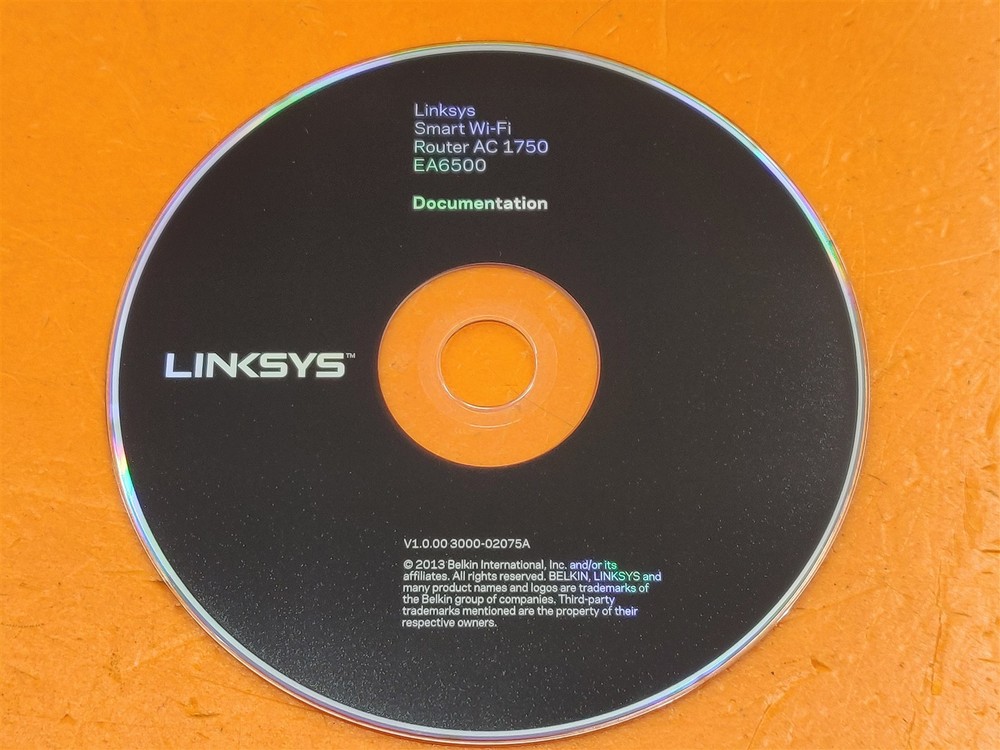⭐️⭐️⭐️⭐️⭐️ PC Software - 2013 Linksys Router AC1750 Documentation EA6500 CD Disc