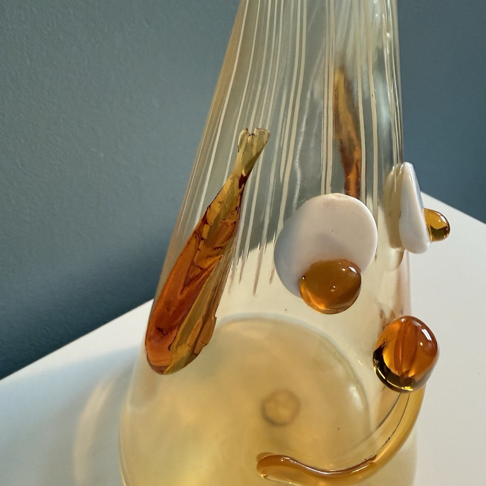 Fratelli Toso Murano Art Glass Clown Face Decanter With Stopper