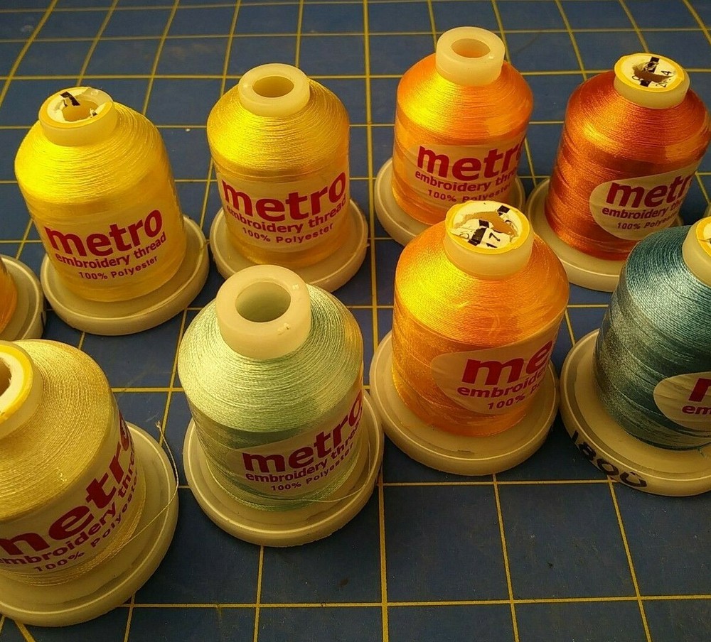 LOT 12 METRO Embroidery Thread 100% Polyester solid colors and one Coast & Clark
