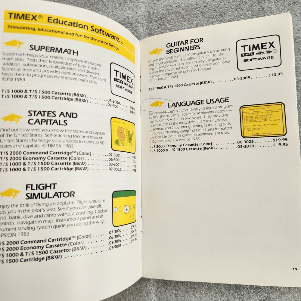 Timex Sinclair 1983 Computer Software Catalog. Winter Issue. Clean Condition