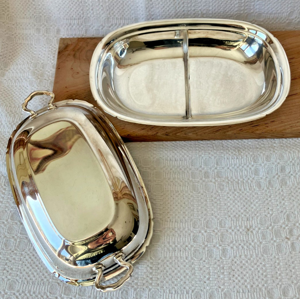 Reed & Barton Mayflower 5001 Silver Plate Double Vegetable Bowl with Lid