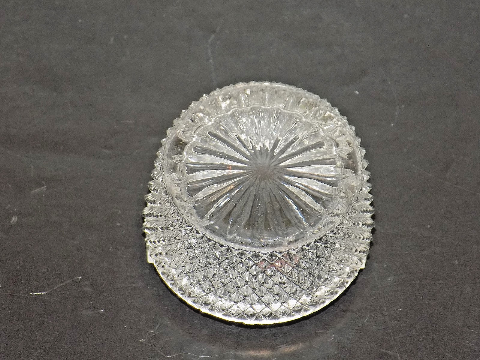 FOSTORIA GLASS DIAMOND PATTERN #515 TUB OPEN SALT CELLAR c1900