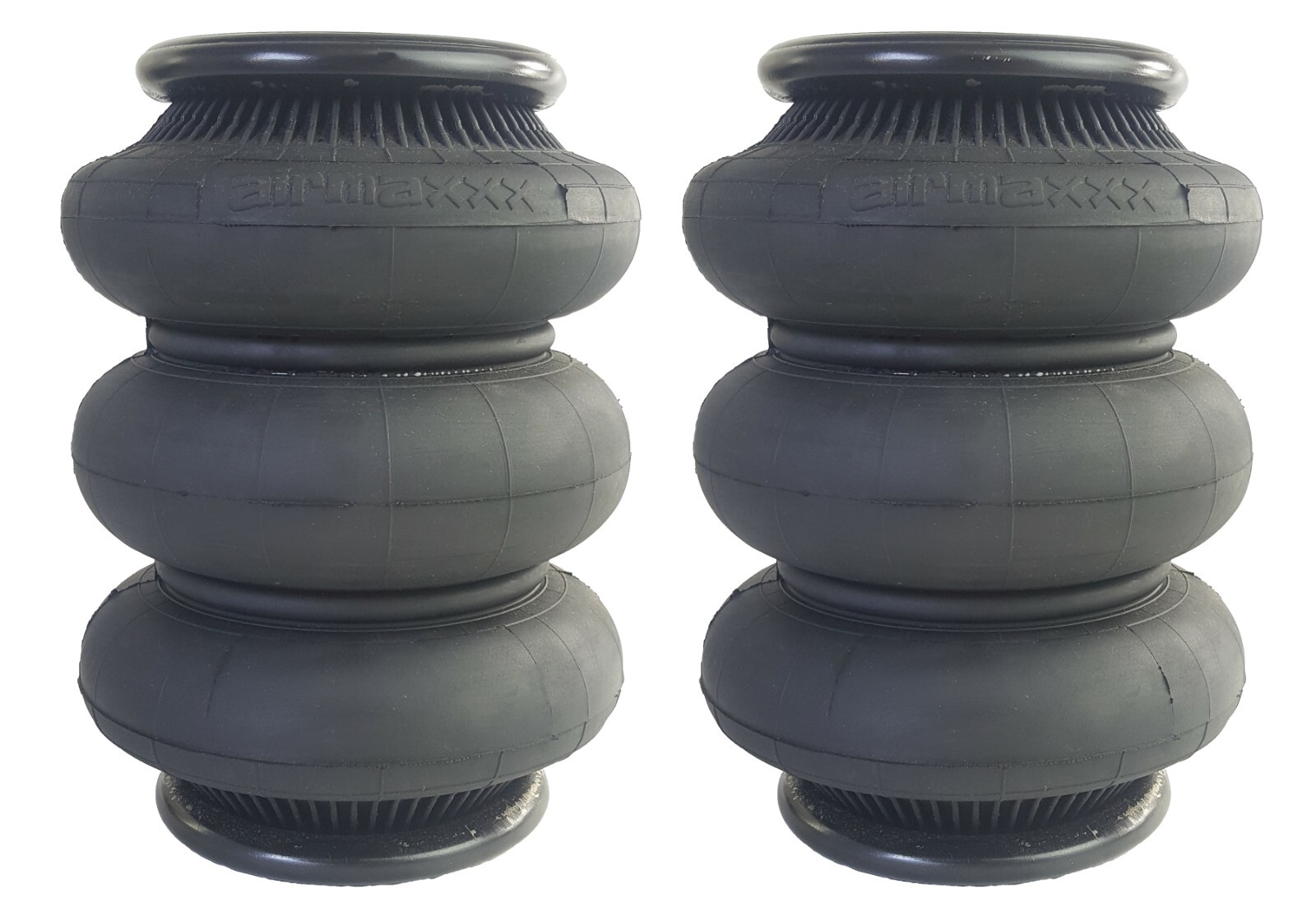 airmaxxx 2 triple bellow 2600 bags 1/2"npt port ride air springs suspension