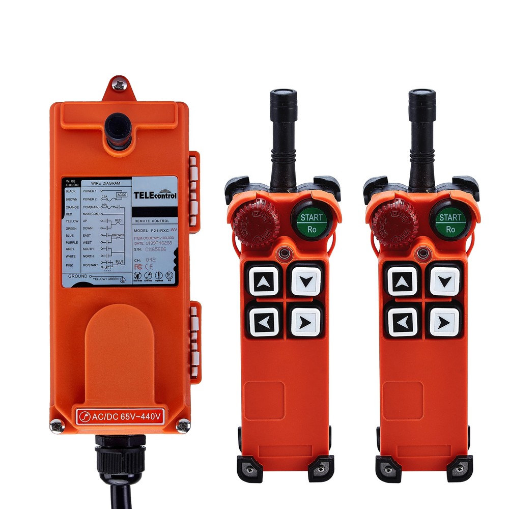 Wireless Overhead Crane Remote Control F21-4S 12V 120V 220V 440V DC Fixed Code