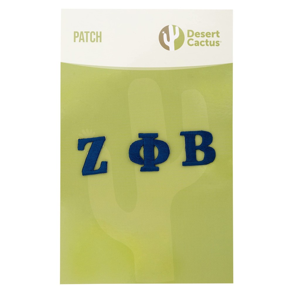 Desert Cactus Zeta Phi Beta Patch – Embroidered Iron 2 7/8", Multicolored