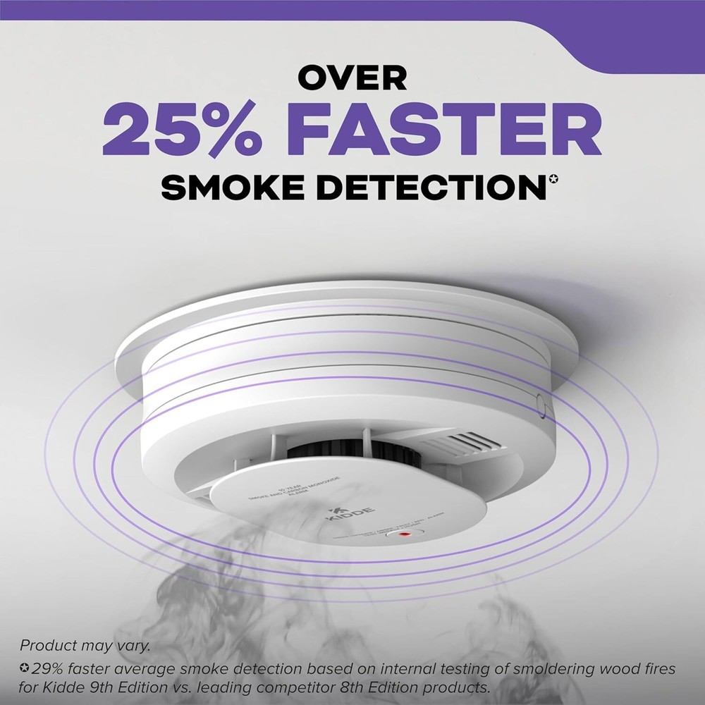 Kidde Smoke Detector, AA Battery Powered, LED Warning Light Indicators, 1 Pack,