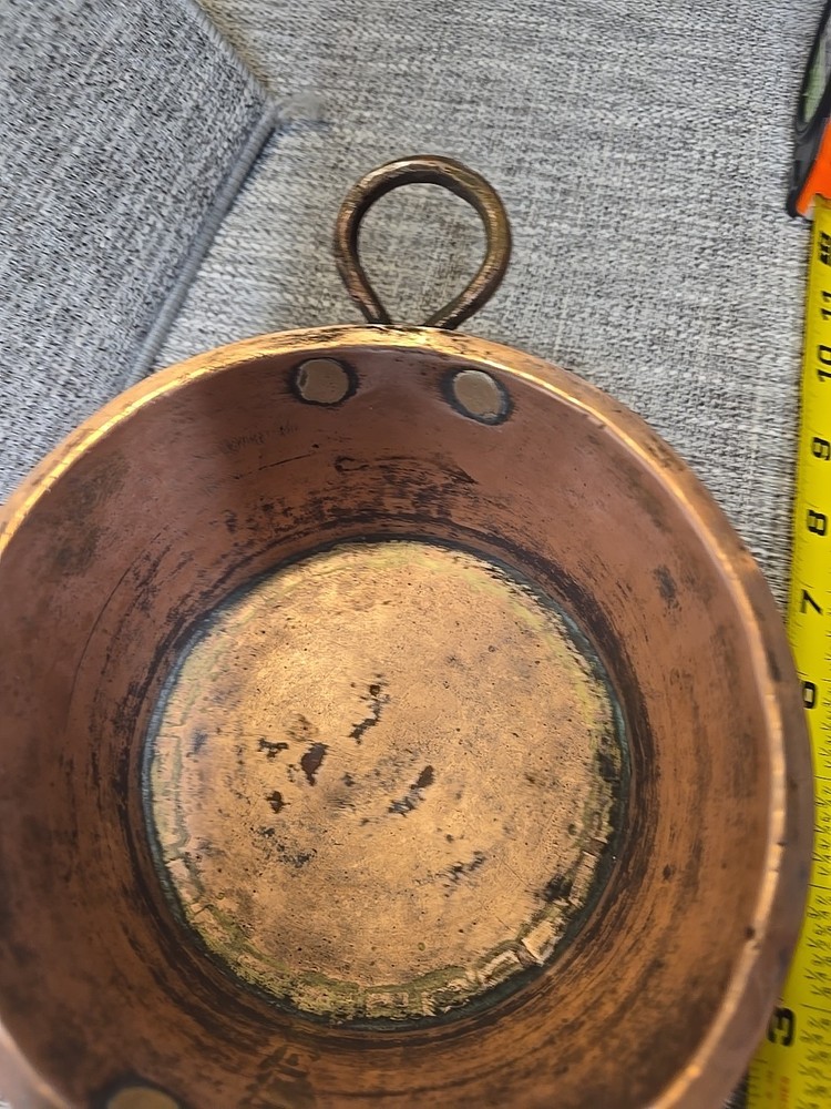 Copper Pan With Brass Handles Vintage