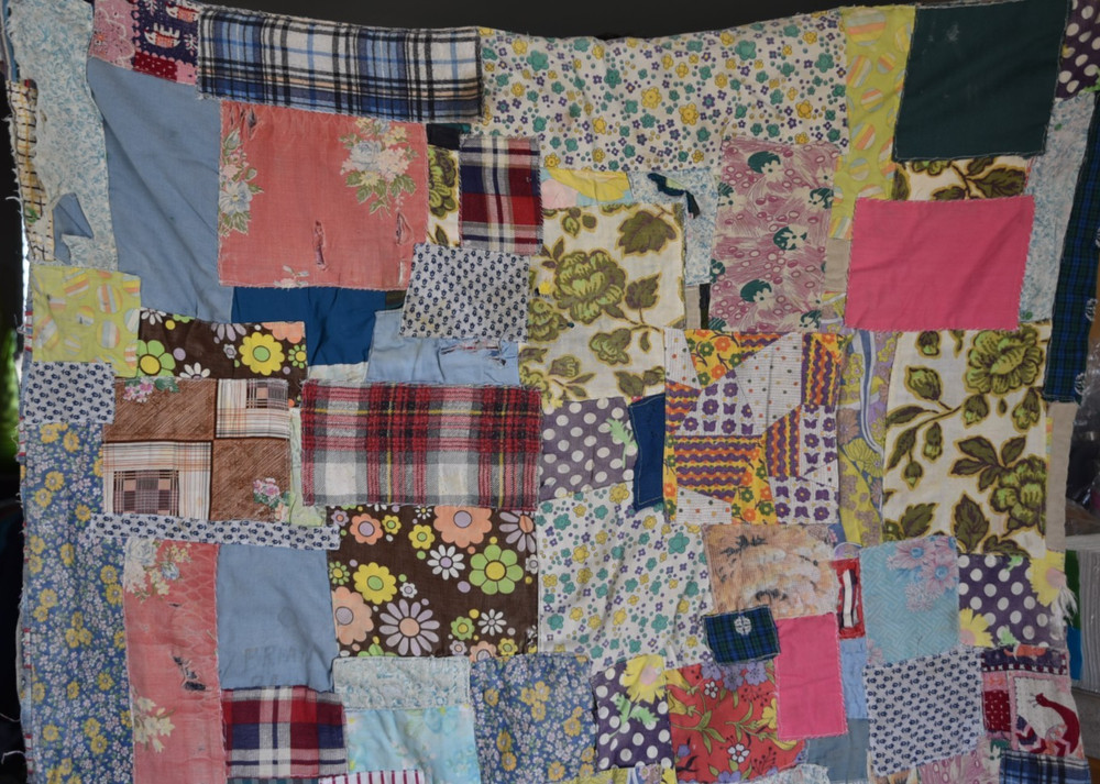 Vintage Patchwork Scrap Quilt Blanket Throw Farmhouse Boho Chic Lap Couch Decor