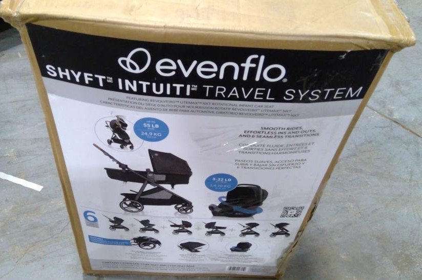 Evenflo Shyft Intuiti Travel System Featuring Revolve180 LiteMax NXT Black Shale