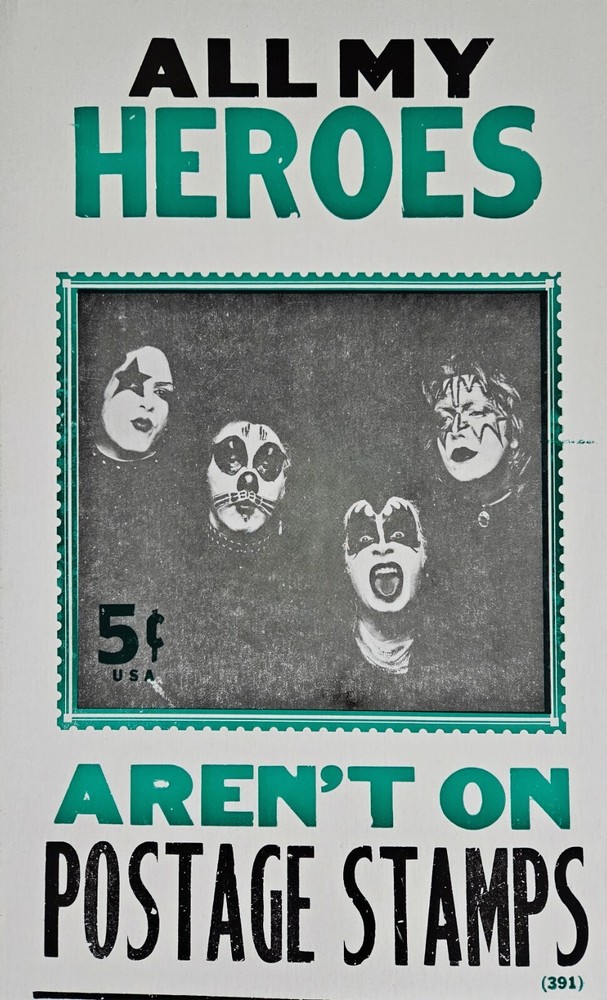 CONCERT POSTER ~ KISS All My Heroes Aren't on Postage Stamps 5 Cent Stamp 14x22"