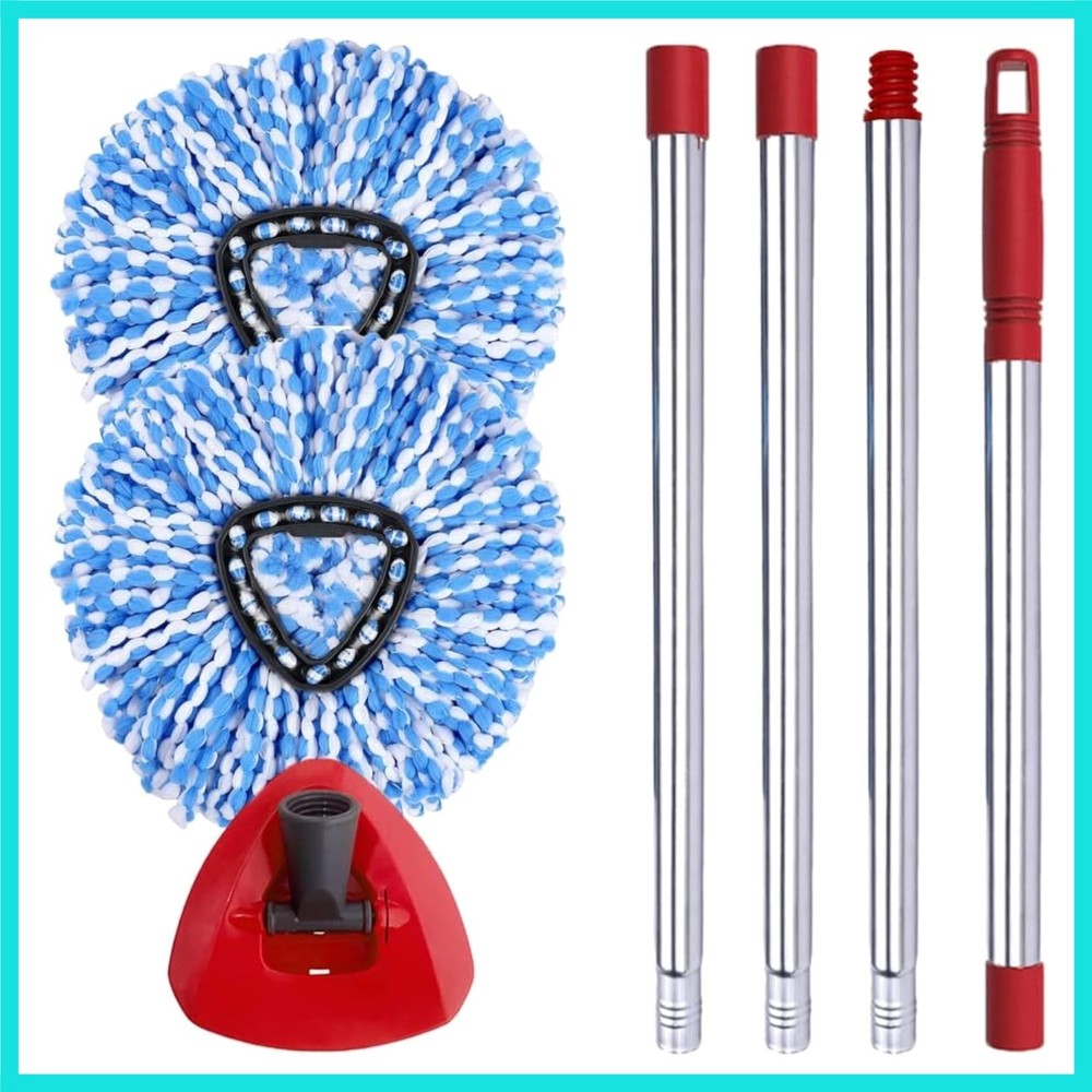 Spin Mop Head, Base, Handle Replacement for O-ceda EasyWring RinseClean Micro...