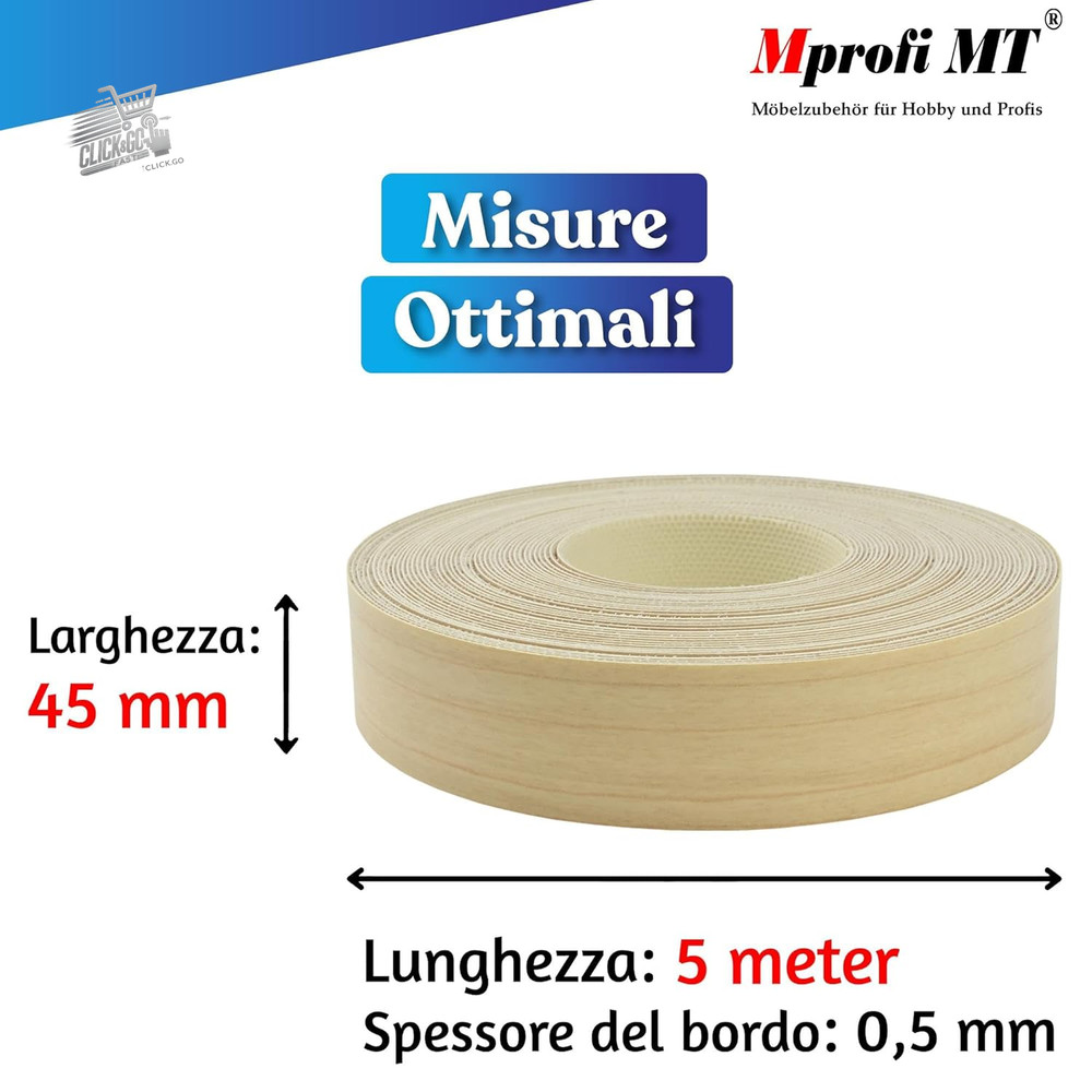 ® - Maple Effect Edge | 45mm X 5M | Easy to Apply | Apple Kitchen Edge