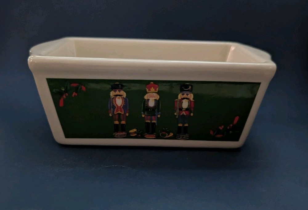 Small 6" Ceramic Pan Loaf By Nantucket With Nutcracker Design