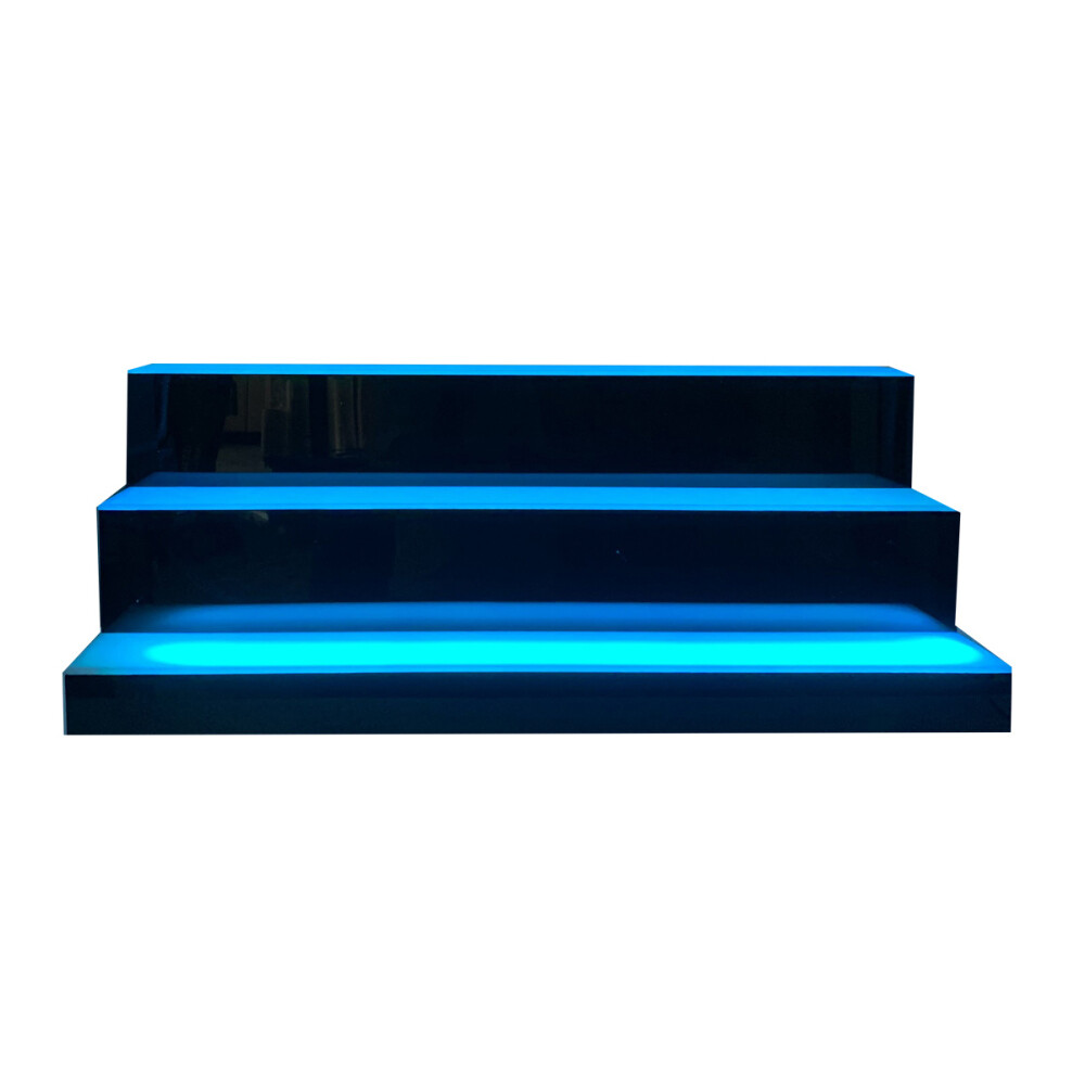 3 Tier LED Lighted Liquor Bottle Display Shelf Back 31" Bar Bottle Display Stand