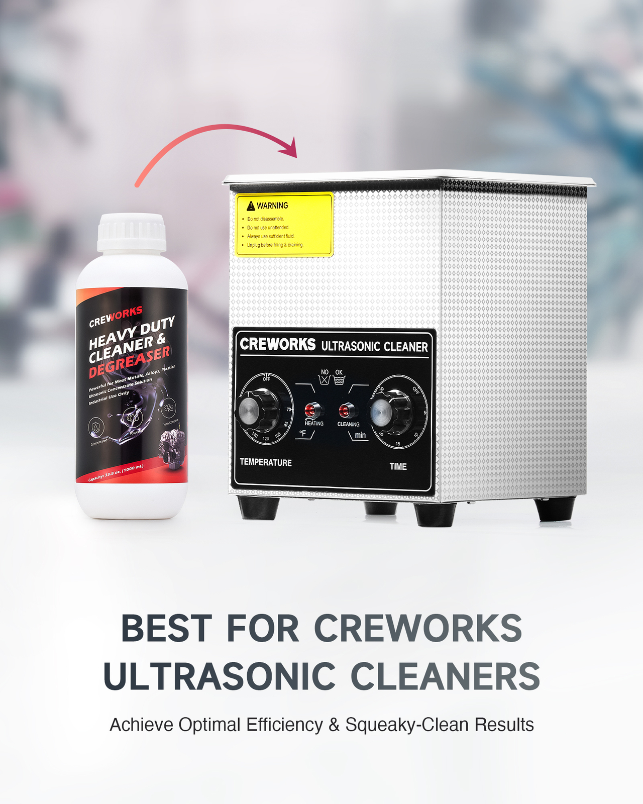 CREWORKS Ultrasonic Carburetor Cleaner Solution Concentrate for Sonic Cleaners