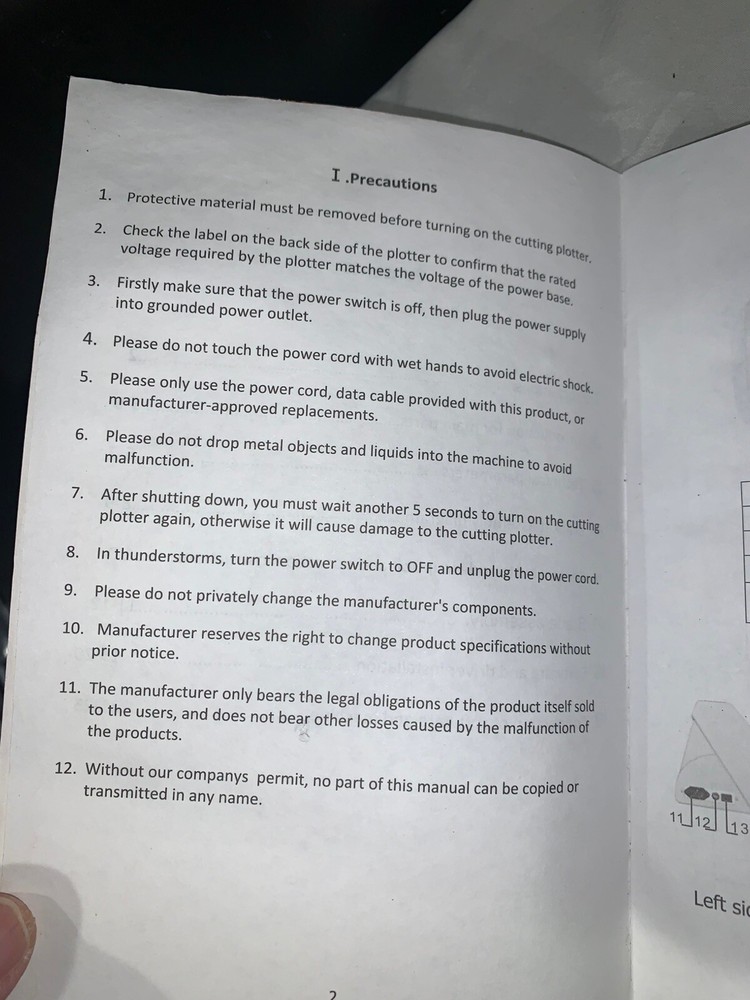 Cutting plotter - Operation manual