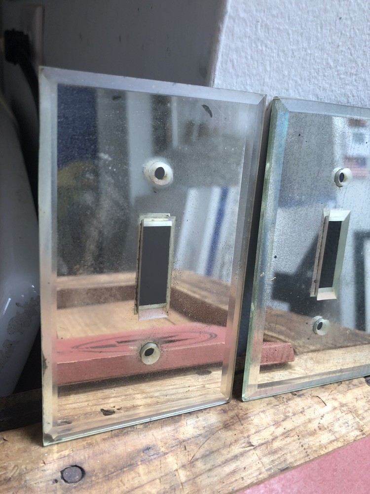 Vintage GE Monowatt Switchplate Covers Mirror Chrome