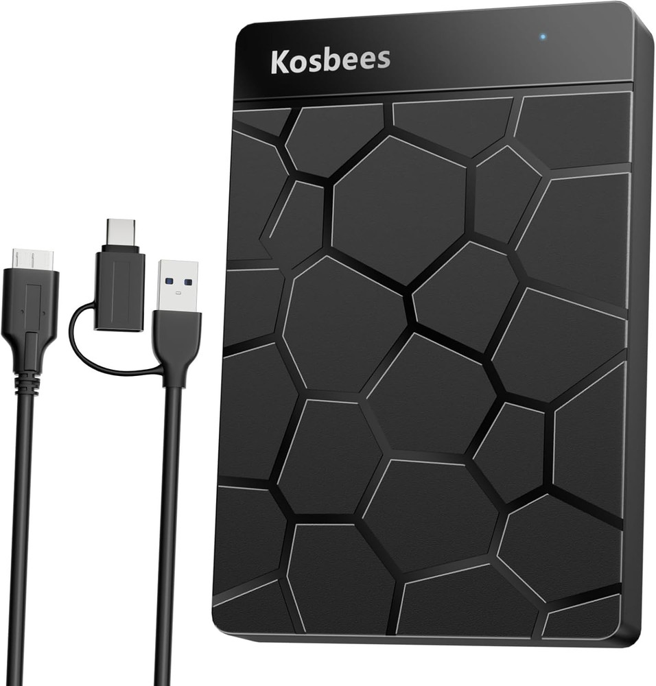 Compact 500GB External Hard Drive for Multimedia Storage