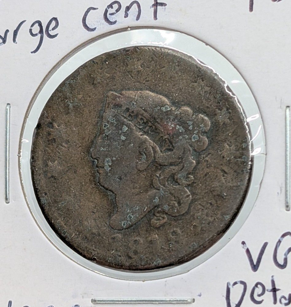 1818- US Coronet Head Large Cent- VG Details