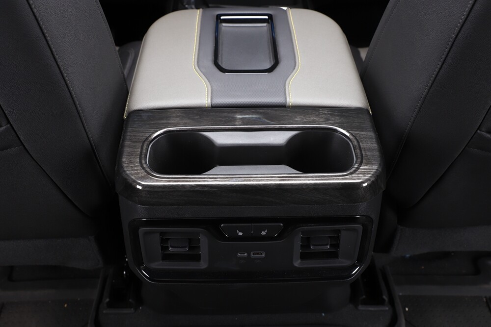 Black Wood Armrest Box Rear Cup Holder Panel Trim for Chevy Silverado 1500 2019+