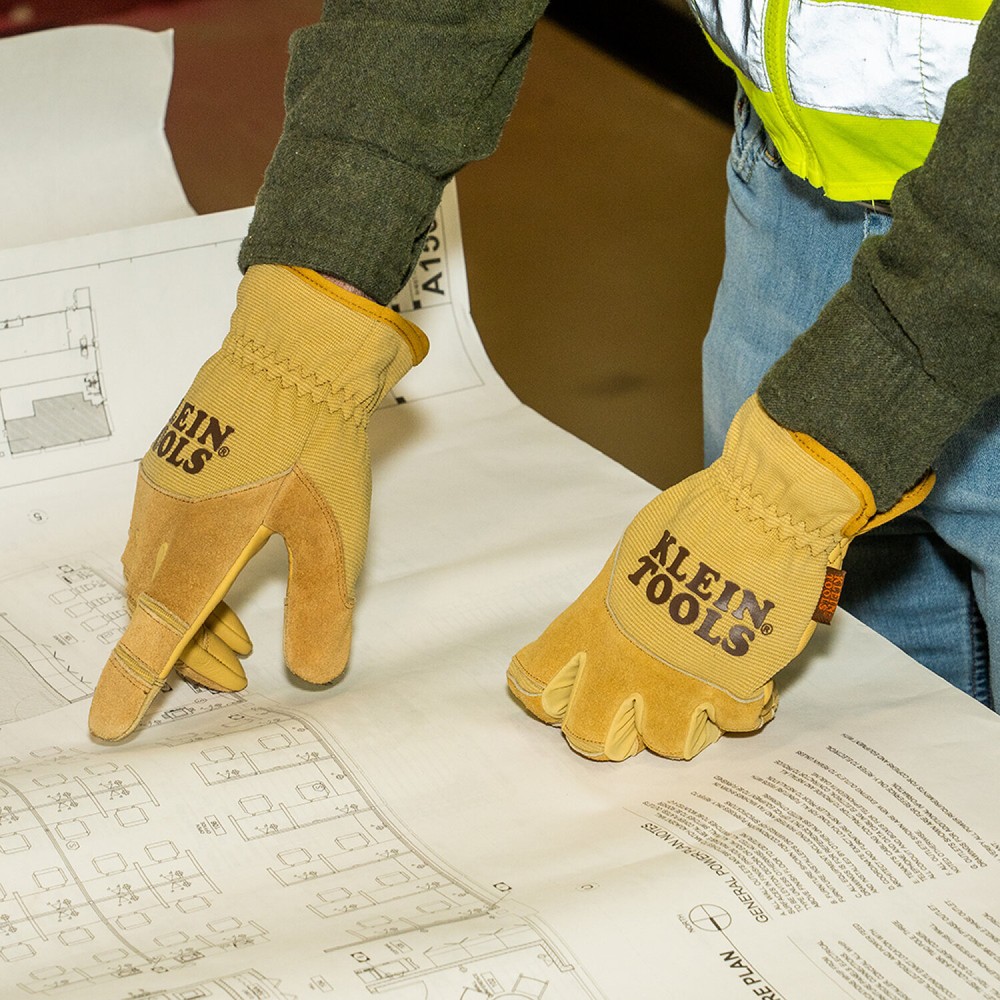 Klein Tools 60607 Leather All Purpose Gloves, Medium