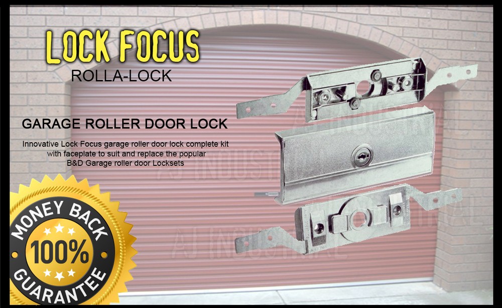 Garage ROLLER DOOR LOCK Set Complete+ Faceplate ( B&D )