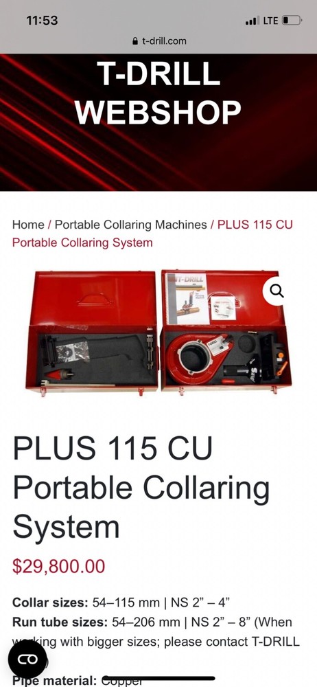 T-100 tee puller 4"-8" atachment
