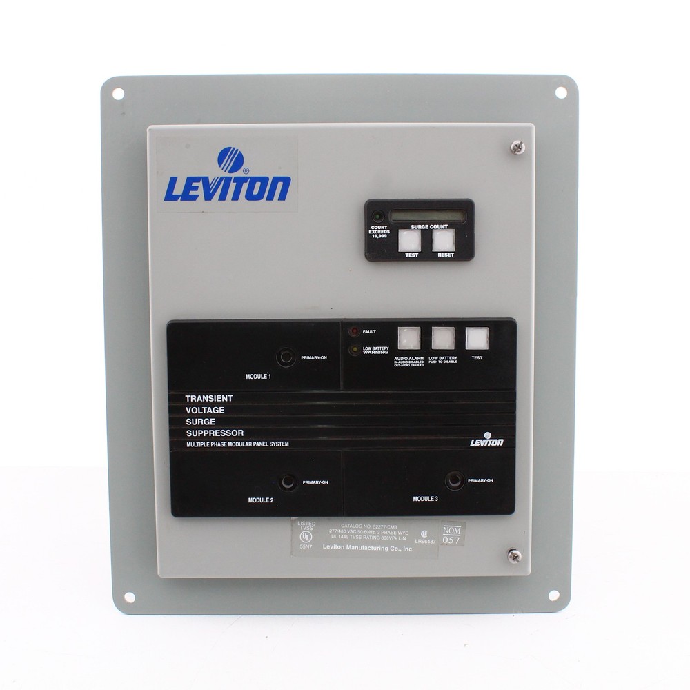 Leviton 52277-CM3 Type 12 Surge Panel 3-Phase 30A w/ Replaceable Surge Modules