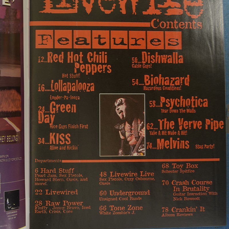 Magazine Live Wire 1996 October KISS Type O Negative Ships Free in USA