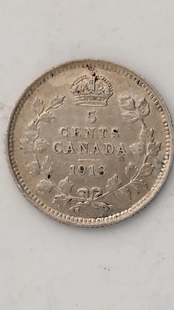 1913 Canada 5 Cent Silver, .925 Silver (#4)