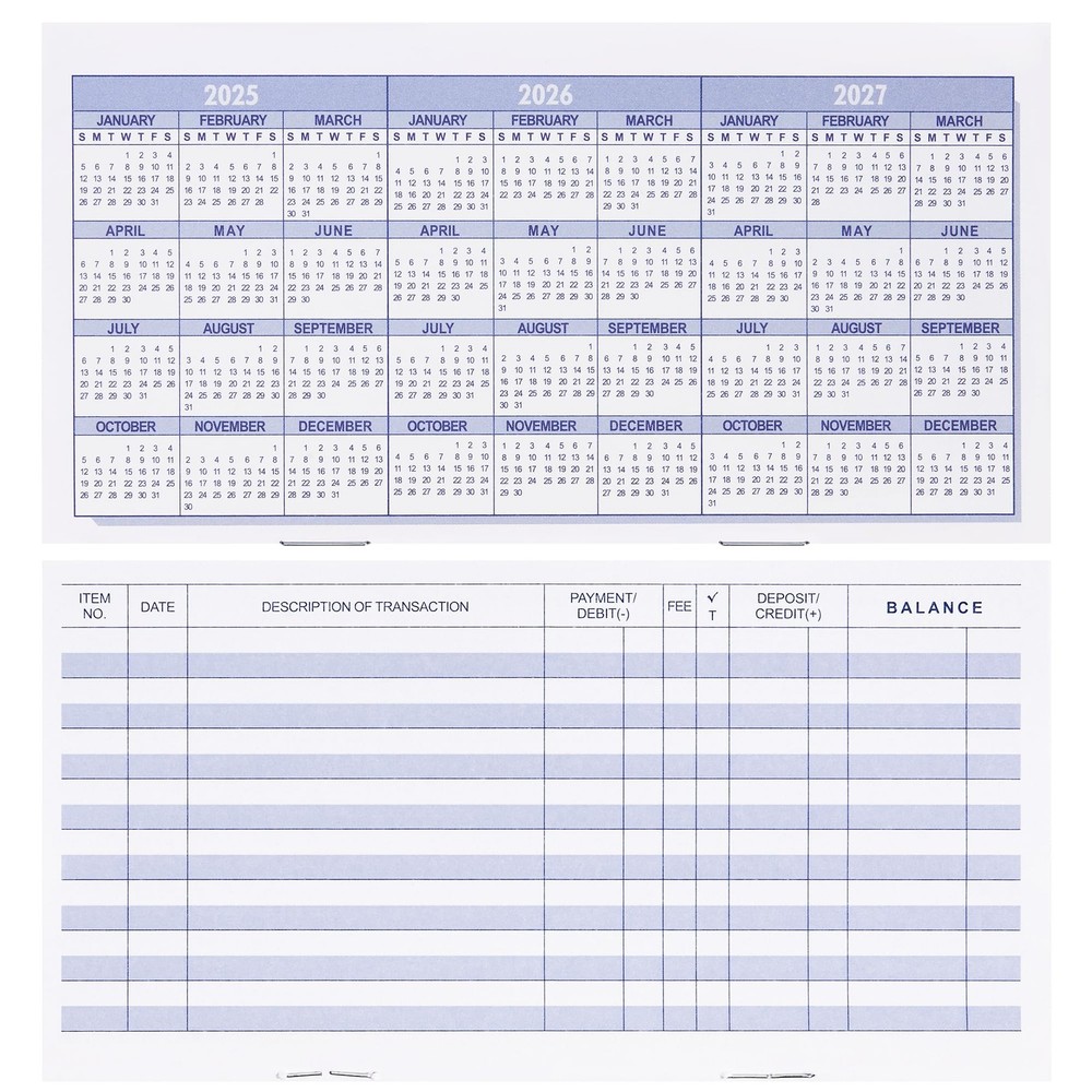 20 Pack Checkbook Register, Check Registers for Personal, Blank Ledger 20PCS