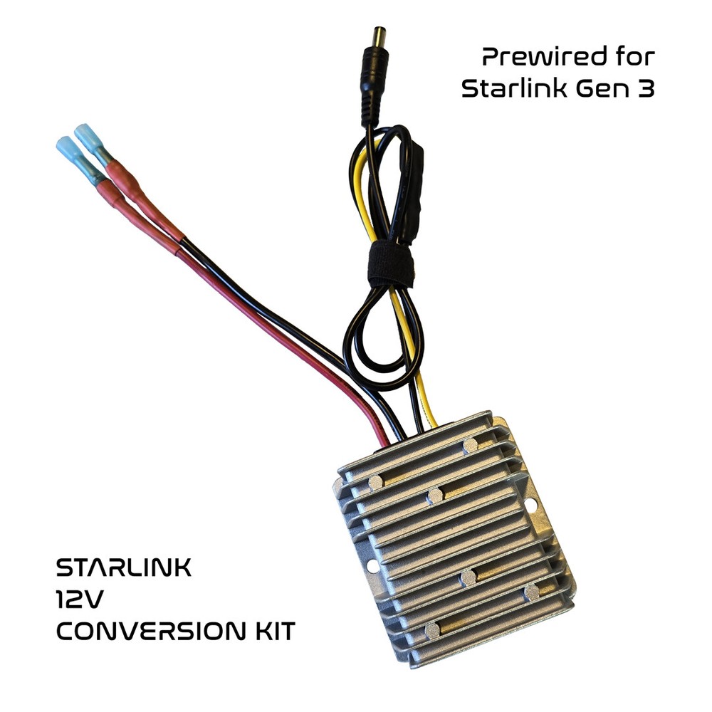 Starlink 12V Conversion Unit - Prewired for Gen 3 - Optional Car Adapter