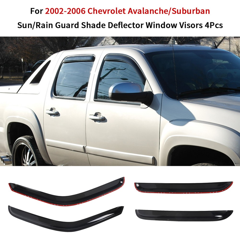Fits Chevrolet Avalanche 2002-2006 Side Window Visor Sun Rain Deflector Guard