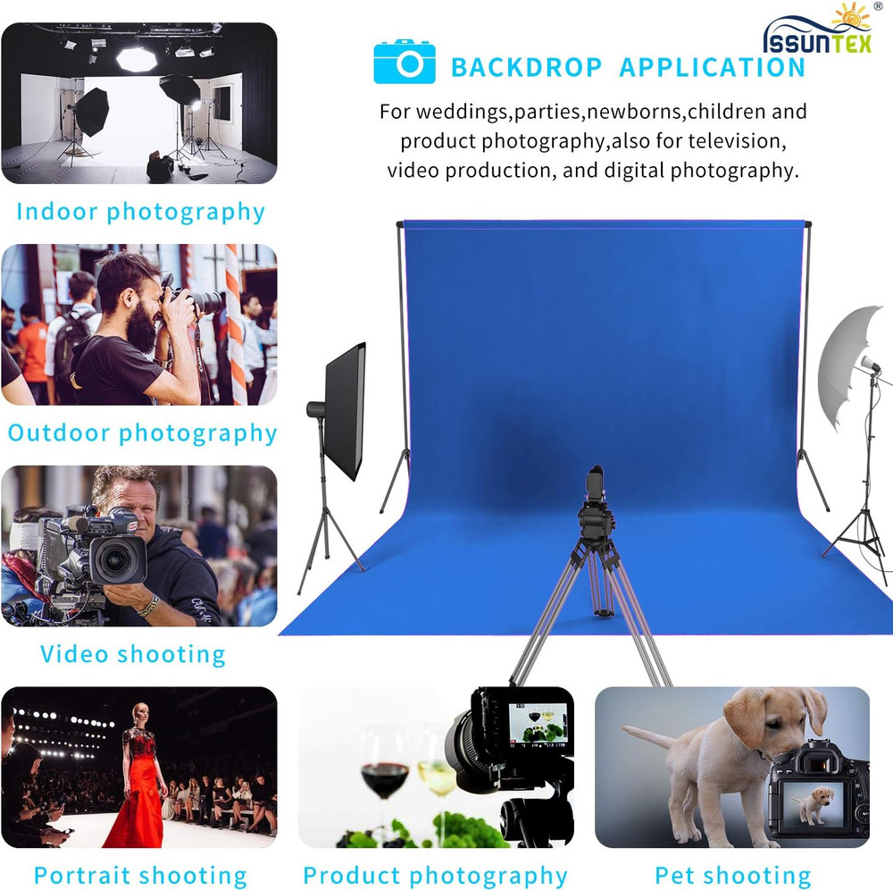 5X7 Ft Background Muslin Backdrop, Photo Studio, Collapsible High Density Screen