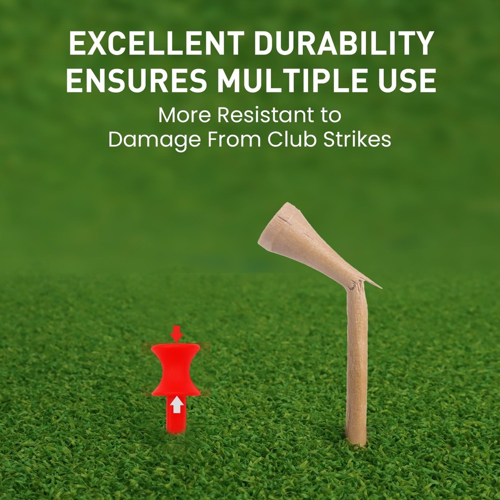 Red Golf Tees 1 1/4" Unbreakable Plastic 50 Pack for Practice