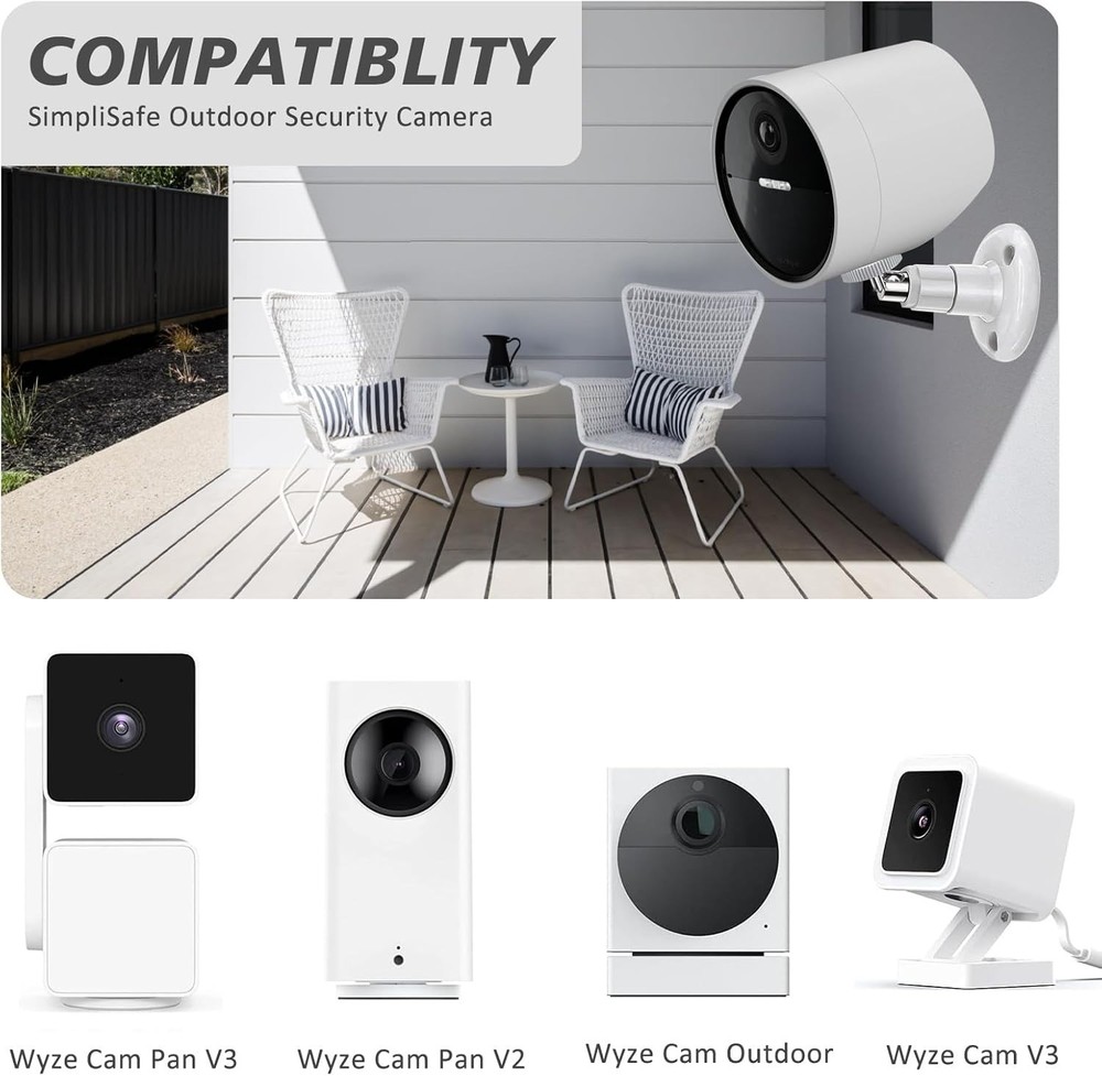 2 Pack Wall Mount Holder Compatible with Simplisafe Outdoor Security Camera