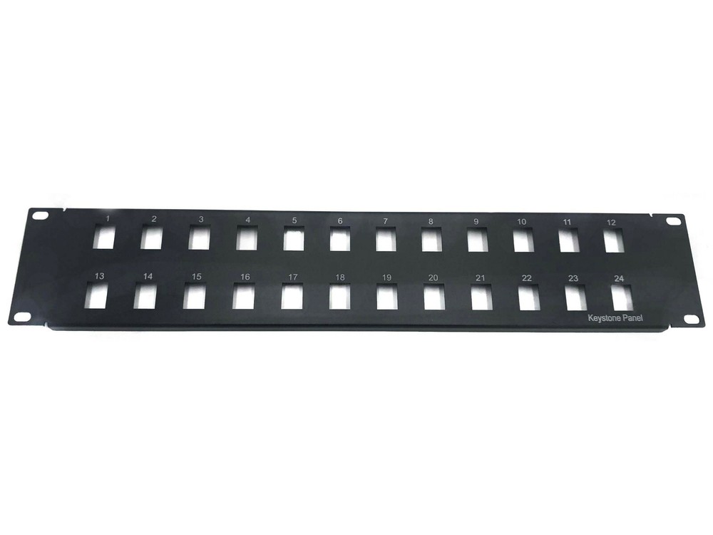 CNAweb 24 Port Unloaded Keystone Rack Mount Network Patch Panel 2U