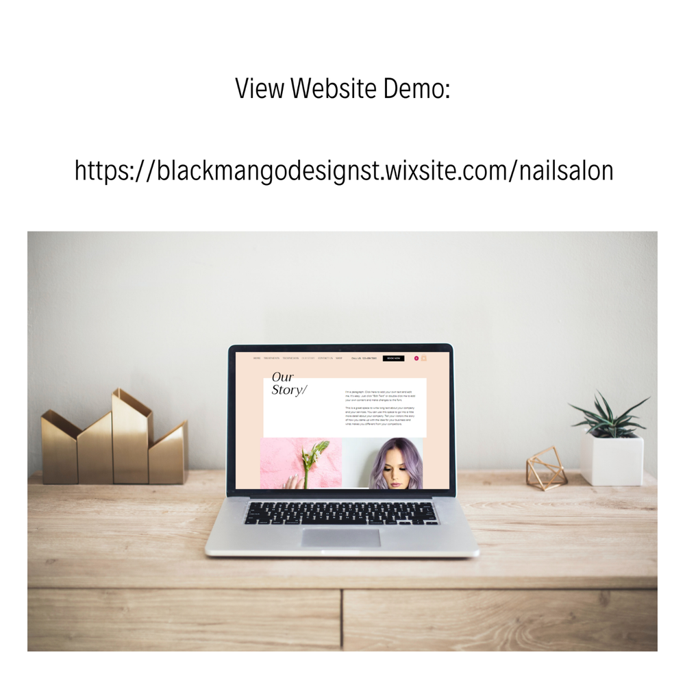 Premade Nail Website Template, Nail Tech Website Design, No coding require, Easy